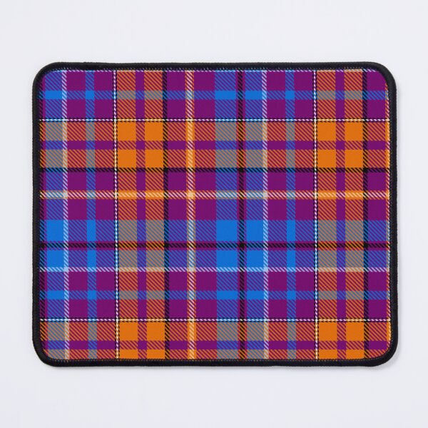 Item preview, Blue and Orange Tartan Plaid On Purple Background designed and sold by PatternTitan.