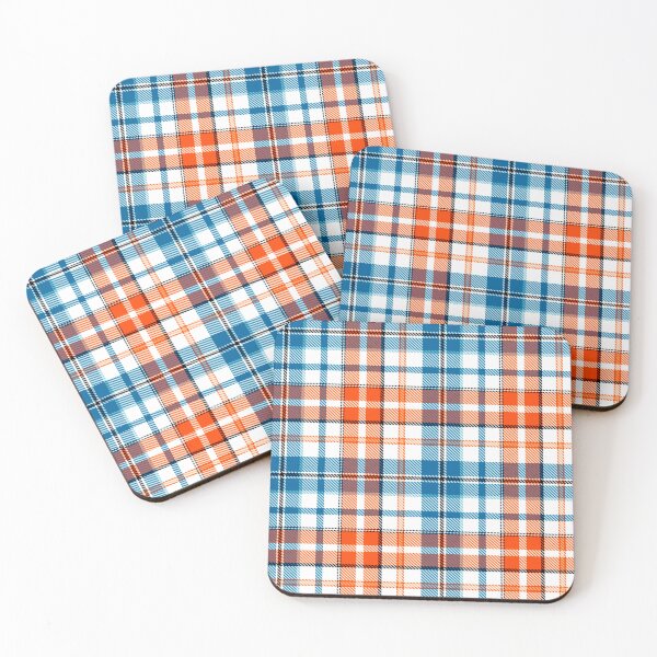 Item preview, Blue and Orange Tartan Plaid On White Background  designed and sold by PatternTitan.