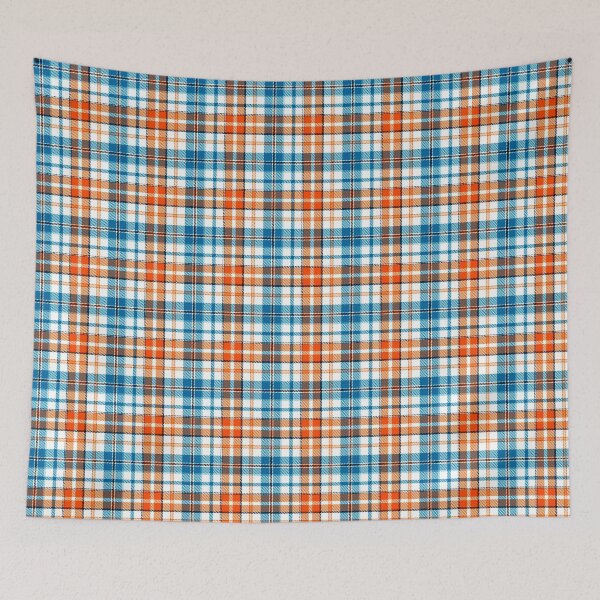 Item preview, Blue and Orange Tartan Plaid On White Background  designed and sold by PatternTitan.