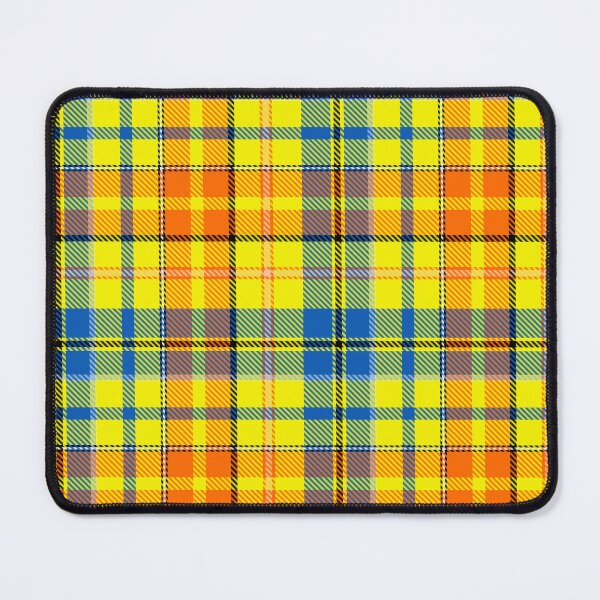 Item preview, Blue and Orange Tartan Plaid On Yellow Background designed and sold by PatternTitan.