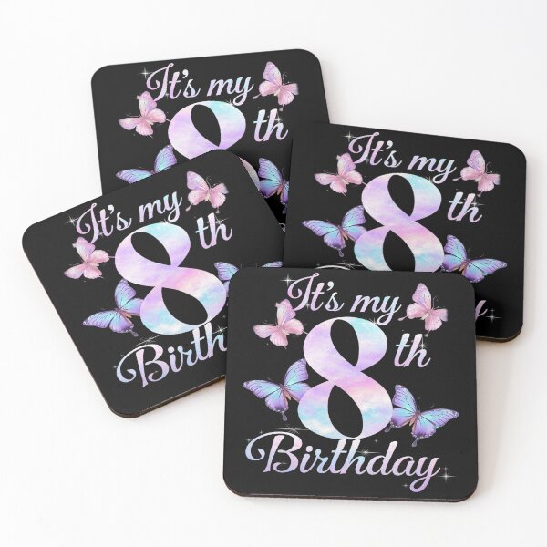 Item preview, It's My 8th Birthday Butterfly Theme 8 Year Old Party Girl designed and sold by FadeOfThrone.