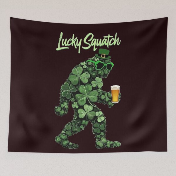 Item preview, Lucky Squatch St Patrick's Day Bigfoot Shamrock Beer Funny Irish Sasquatch  designed and sold by Syrupulse.