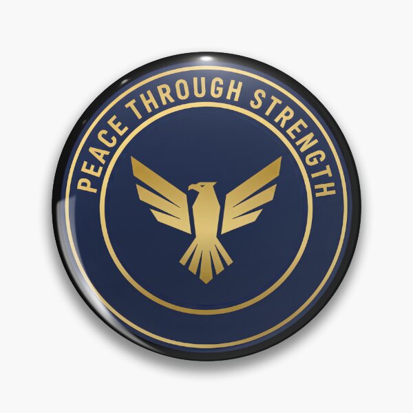 Item preview, Peace Through Strength Patriotic Bald Eagle Emblem  designed and sold by DrawHandArt.