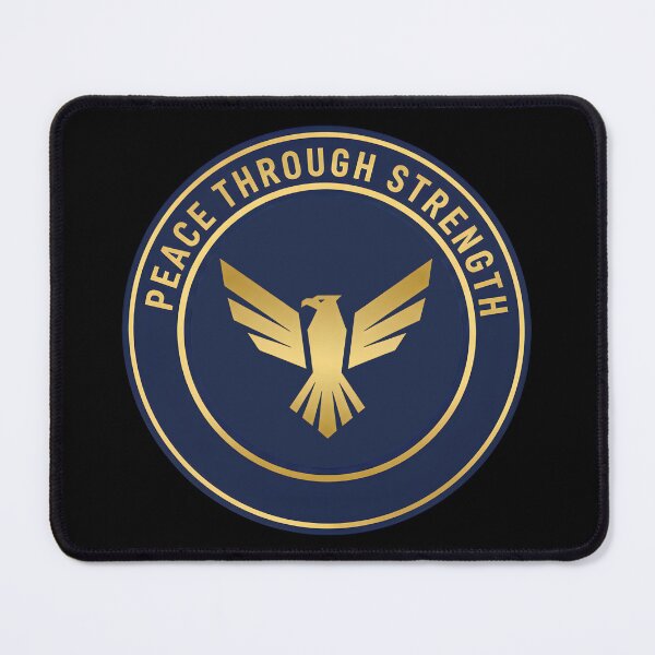 Item preview, Peace Through Strength Patriotic Bald Eagle Emblem  designed and sold by DrawHandArt.