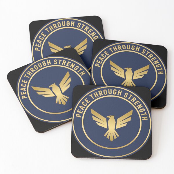 Item preview, Peace Through Strength Patriotic Bald Eagle Emblem  designed and sold by DrawHandArt.