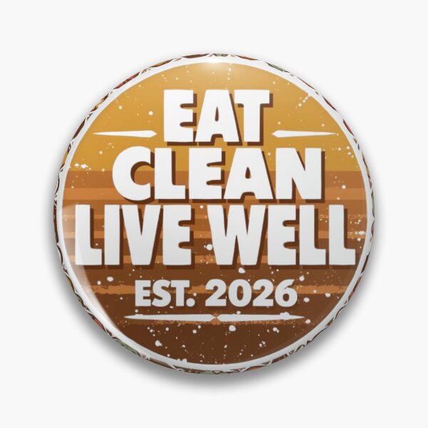 Item preview, Eat Clean Live Well Vintage Badge - Retro 70s Health Fitness designed and sold by QuikFun.