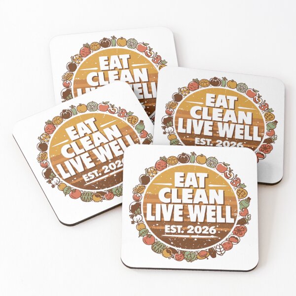 Item preview, Eat Clean Live Well Vintage Badge - Retro 70s Health Fitness designed and sold by QuikFun.