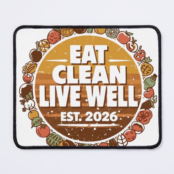 Item preview, Eat Clean Live Well Vintage Badge - Retro 70s Health Fitness designed and sold by QuikFun.