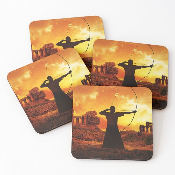 Item preview, Kyudo Archer at Sunset - Ancient Ruins Illustration designed and sold by darekkocurek.