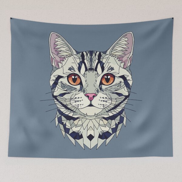 Item preview, American Curl Grey Cat Mosaic designed and sold by designmari.