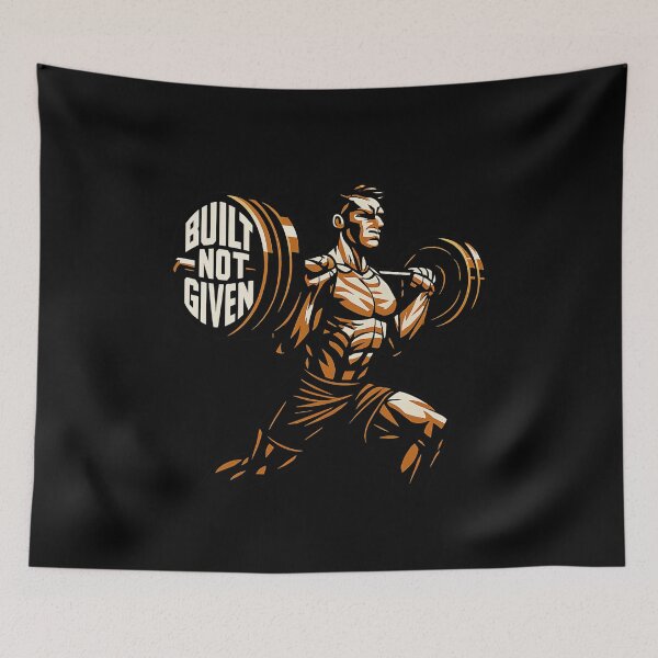 Item preview, BUILT NOT GIVEN - Brutalist Weightlifting Power Graphic designed and sold by MKreative Studio.