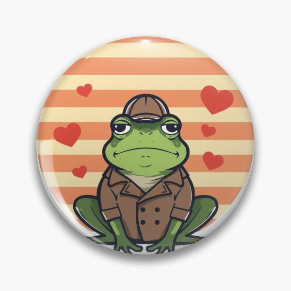 Item preview, Funny Grumpy Frog Anti-Valentine Sticker - Sarcastic Detective Toad Retro Art designed and sold by The Grumpy Pet Club.
