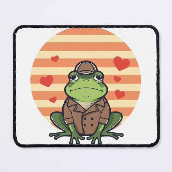 Item preview, Funny Grumpy Frog Anti-Valentine Sticker - Sarcastic Detective Toad Retro Art designed and sold by The Grumpy Pet Club.
