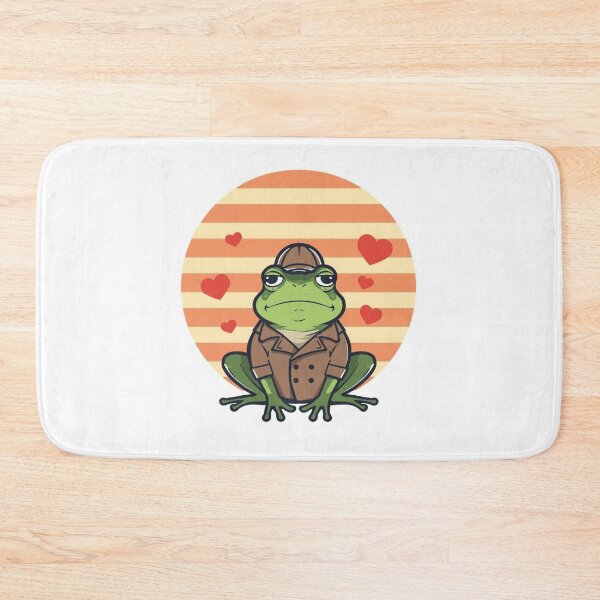 Item preview, Funny Grumpy Frog Anti-Valentine Sticker - Sarcastic Detective Toad Retro Art designed and sold by The Grumpy Pet Club.