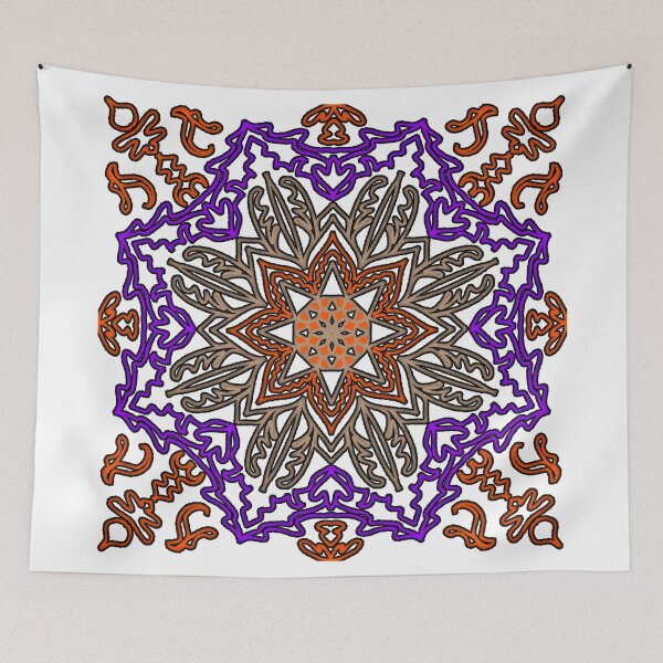 Item preview, "Mandala with Star Petals and Abstract Glyph Border" designed and sold by nighttime1990.