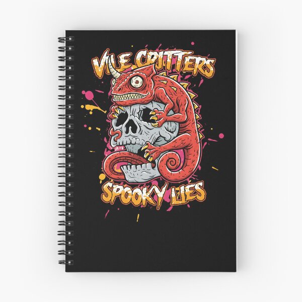 Item preview, Vile Critters Spooky Lies Red Chameleon Skull Art designed and sold by DrawHandArt.