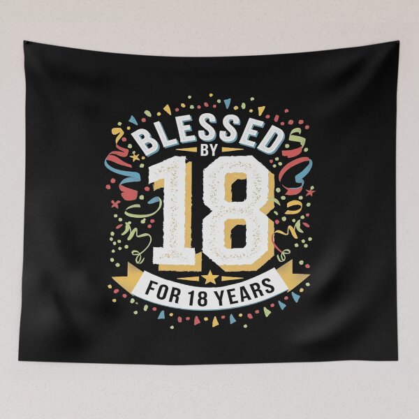 Item preview, Blessed By God For 18 Years Happy 18th Birthday  designed and sold by AquaKiev.