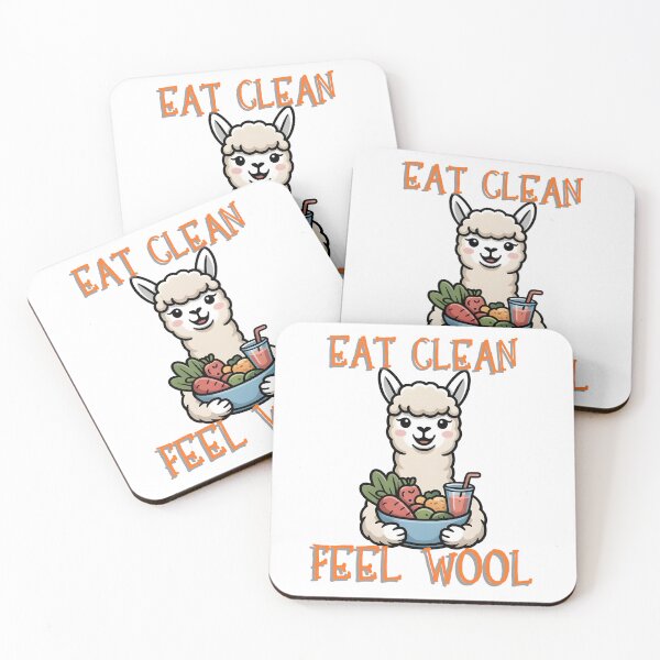 Item preview, Cute Alpaca Eat Clean Feel Good Healthy Food Illustration designed and sold by PeteLawliiet.