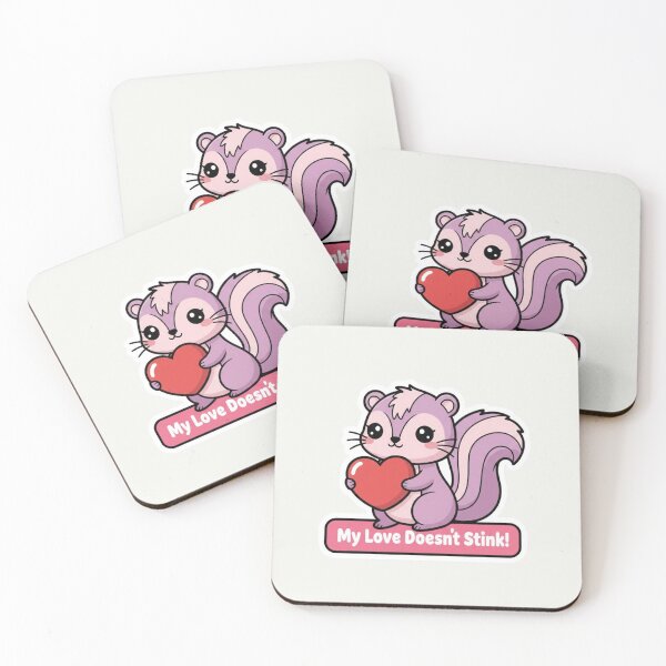 Item preview, Kawaii Pink Skunk My Love Doesnt Stink Valentine Minimalist Sticker designed and sold by arup7980.