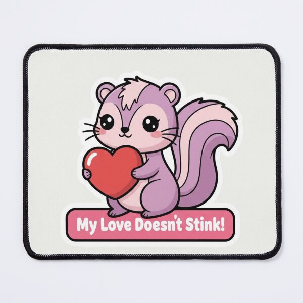 Item preview, Kawaii Pink Skunk My Love Doesnt Stink Valentine Minimalist Sticker designed and sold by arup7980.