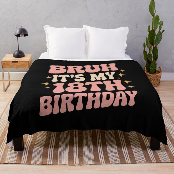 Item preview, Bruh It's My 18th Birthday 18 Year Old 18yr Cute Groovy Pink  designed and sold by MarryIsMonth.