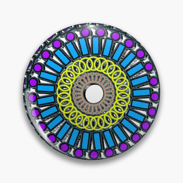 Item preview, "Geometric Mandala with Concentric Rings and Colorful Shapes" designed and sold by nighttime1990.