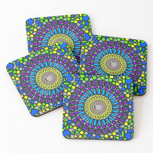 Item preview, "Geometric Mandala with Concentric Rings and Colorful Shapes" designed and sold by nighttime1990.