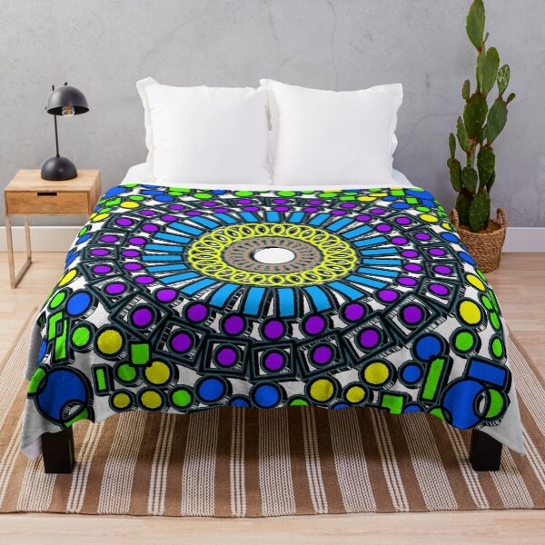 Item preview, "Geometric Mandala with Concentric Rings and Colorful Shapes" designed and sold by nighttime1990.