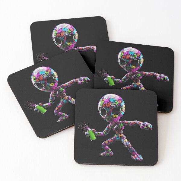 Item preview, Neon Graffiti Alien – Street Pop Art Spray Character designed and sold by PLUSHIWORLDtm.