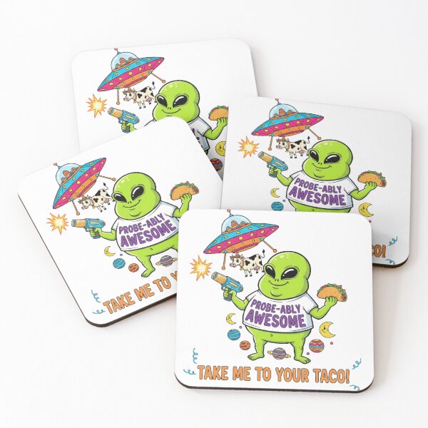 Item preview, Alien UFO Humor – “Probe-ably Awesome” Take Me to Your Taco Design designed and sold by unthinkabletees.