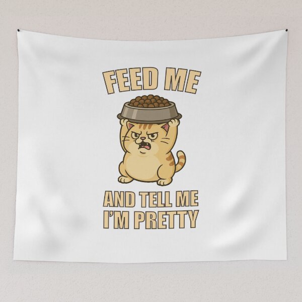 Item preview, Feed Me and Tell Me I’m Pretty – Hungry Cat with Attitude designed and sold by storelibertys.