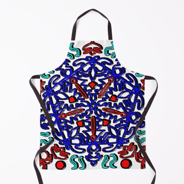Item preview, "Mandala with Abstract Spiders and Cyan Wave Geometry" designed and sold by nighttime1990.