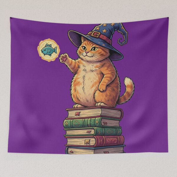 Item preview, Cat Wizardry - Cute Whimsical Fantasy Art designed and sold by unthinkabletees.