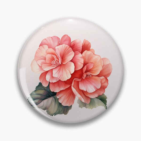Item preview, Two Red Begonia Flowers designed and sold by Violet Peonies.