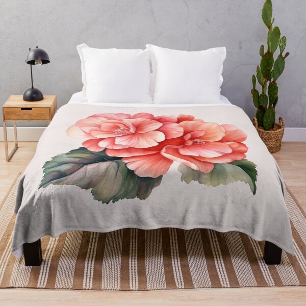 Item preview, Two Red Begonia Flowers designed and sold by Violet Peonies.