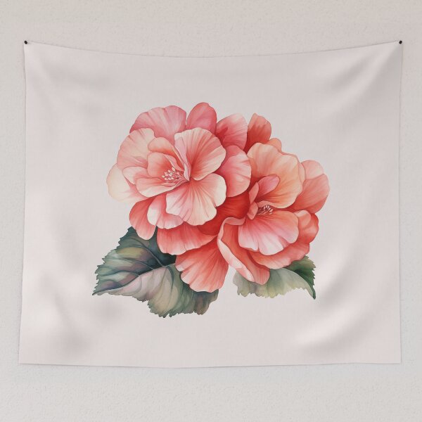 Item preview, Two Red Begonia Flowers designed and sold by Violet Peonies.