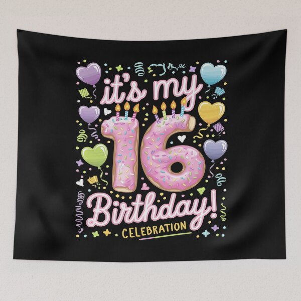 Item preview, It's My 16th Birthday Doughnut Happy 16 Years Old Girl Kids  designed and sold by MythWoot.