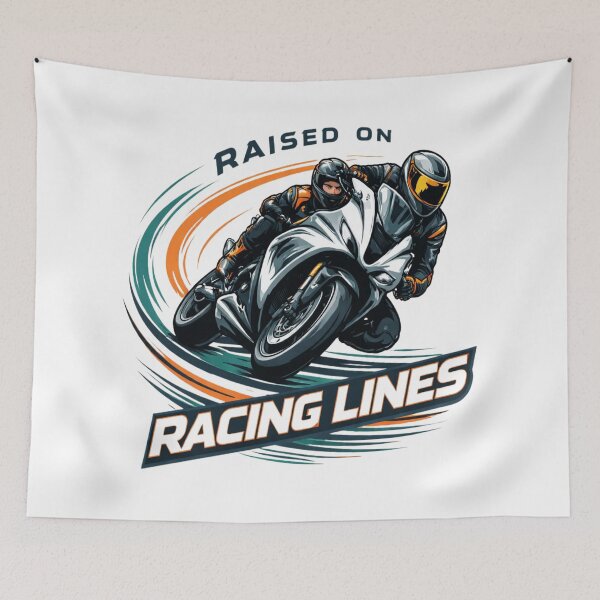 Item preview, Raised on Racing Lines – Performance Motorcycle & Track Rider T-Shirt designed and sold by RMTrendy.