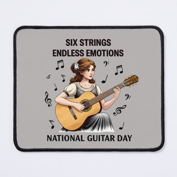 Item preview, Woman playing guitar – National Guitar Day designed and sold by Art-Arcade6.