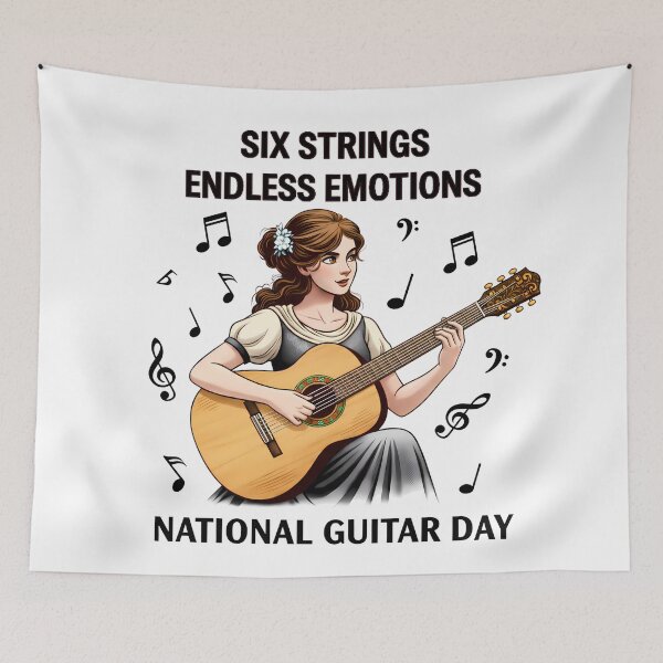 Item preview, Woman playing guitar – National Guitar Day designed and sold by Art-Arcade6.
