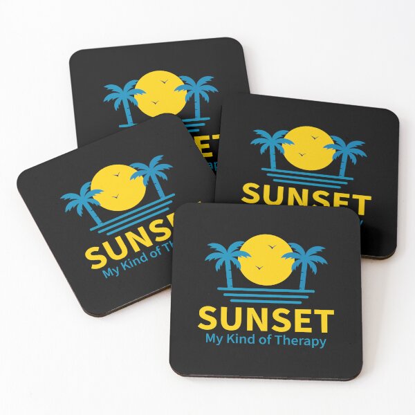 Item preview, Sunset My Kind of Therapy - Beach Sunset Tropical Palm Tree Quote designed and sold by Shape Snip Studio.