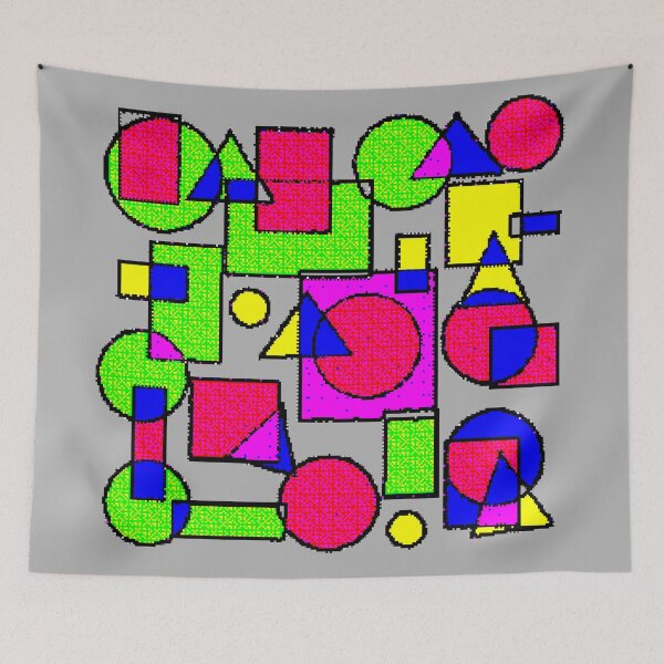 Item preview, "Colorful Geometric Collage with Overlapping Shapes" designed and sold by nighttime1990.