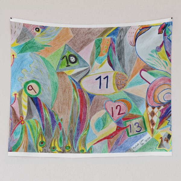 Item preview, Colorful Abstract Number Composition designed and sold by Mabocoh.