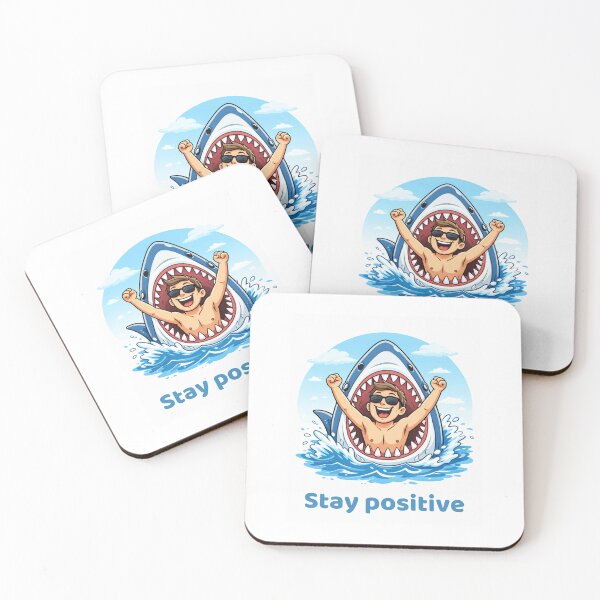 Item preview, Stay Positive – Funny Dark Humor Shark Motivation Design designed and sold by GOTCHO1.