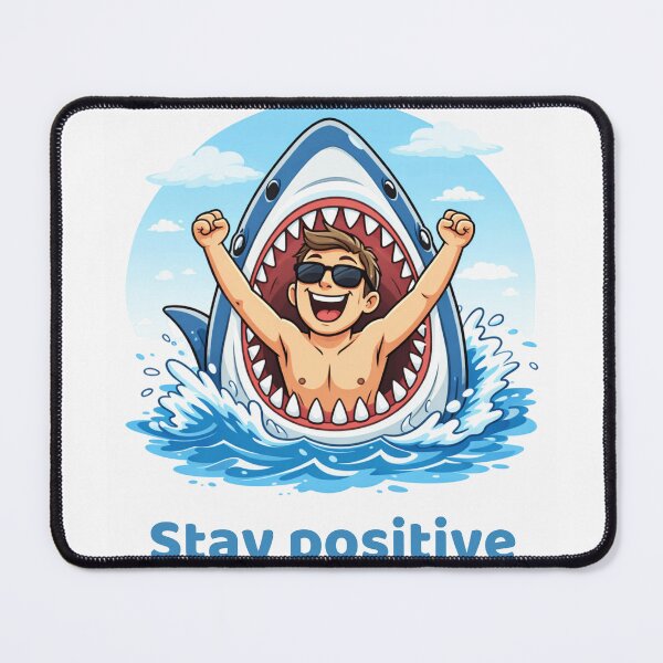 Item preview, Stay Positive – Funny Dark Humor Shark Motivation Design designed and sold by GOTCHO1.