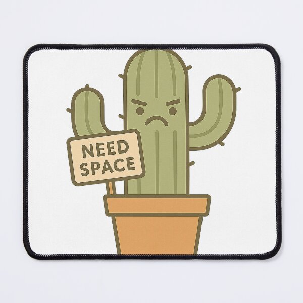 Item preview, Grumpy Cactus Holding Need Space Sign designed and sold by chromatalove.