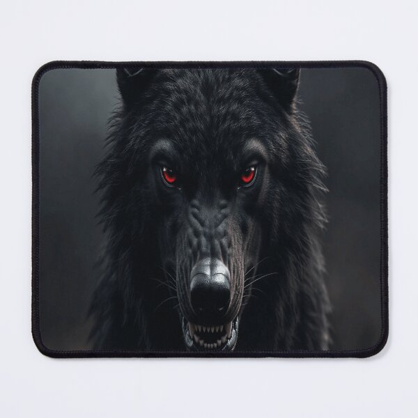 Item preview, Menacing Black Wolf Print designed and sold by NovaDigitalArt45.