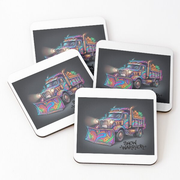 Item preview, Snow Warrior – Neon Graffiti Snow Plow Truck designed and sold by JaaGo PopLab.