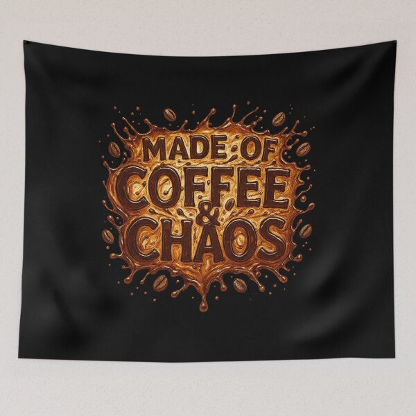 Item preview, Made of Coffee & Chaos - Splash Typography designed and sold by MKreative Studio.