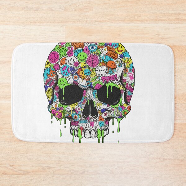 Item preview, Sticker-Bombed Skull – Urban Youthful Street Art Illustration designed and sold by unthinkabletees.